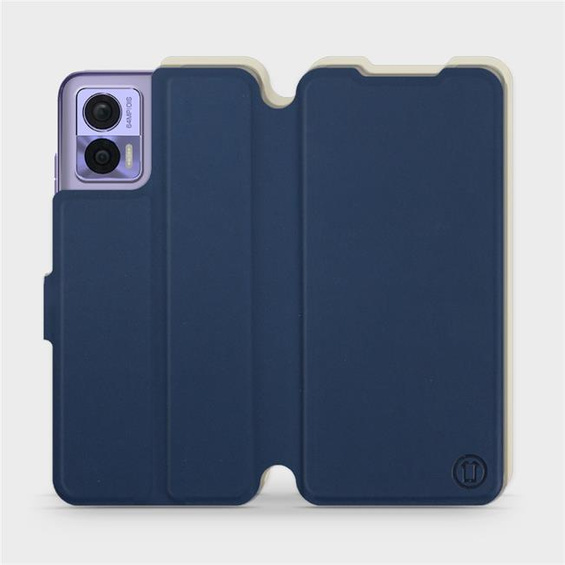 Hülle für Motorola Edge 30 Neo - Farbe Marineblau mit Platin