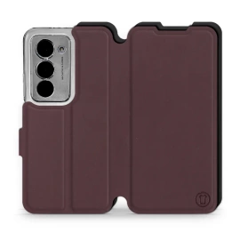 Hülle für Xiaomi Redmi 15 5G - Farbe Burgund mit Schwarz