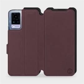 Hülle für Vivo V21 5G - Farbe Burgund mit Schwarz