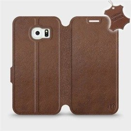 Hülle für Samsung Galaxy S6 Edge - Farbe Brown Leather