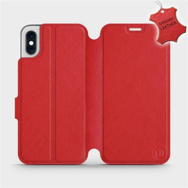 Hülle für Apple iPhone XS - Farbe Red Leather