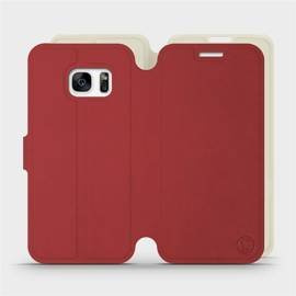 Hülle für Samsung Galaxy S7 - Farbe Dunkelrot mit Platin