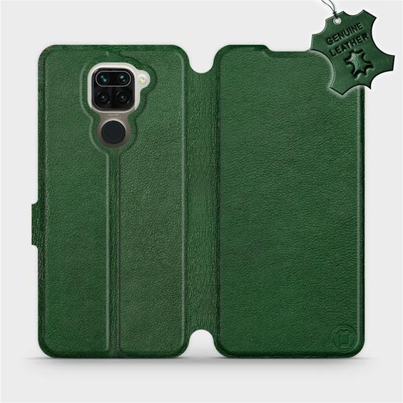 Hülle für Xiaomi Redmi Note 9 - Farbe Green Leather