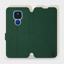 Hülle für Motorola Moto E7 Plus - Farbe Grün mit Platin