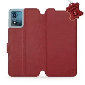 Hülle für Motorola Moto E13 - Farbe Dark Red Leather