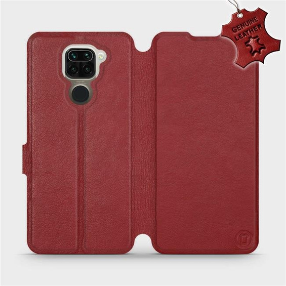 Hülle für Xiaomi Redmi Note 9 - Farbe Dark Red Leather