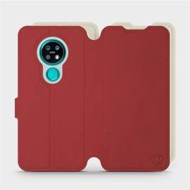 Hülle für Nokia 7.2 - Farbe Dunkelrot mit Platin