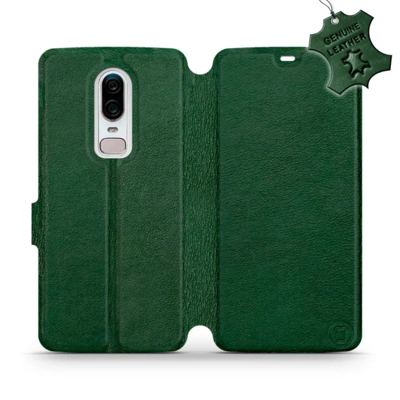 Hülle für OnePlus 6 A6000 - Farbe Green Leather