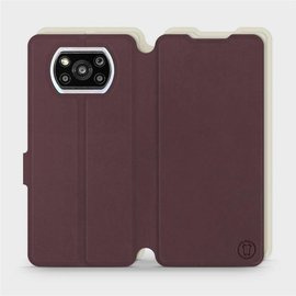 Hülle für Xiaomi POCO X3 Pro - Farbe Burgund mit Platin