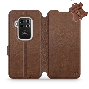 Hülle für Motorola One Zoom - Farbe Brown Leather