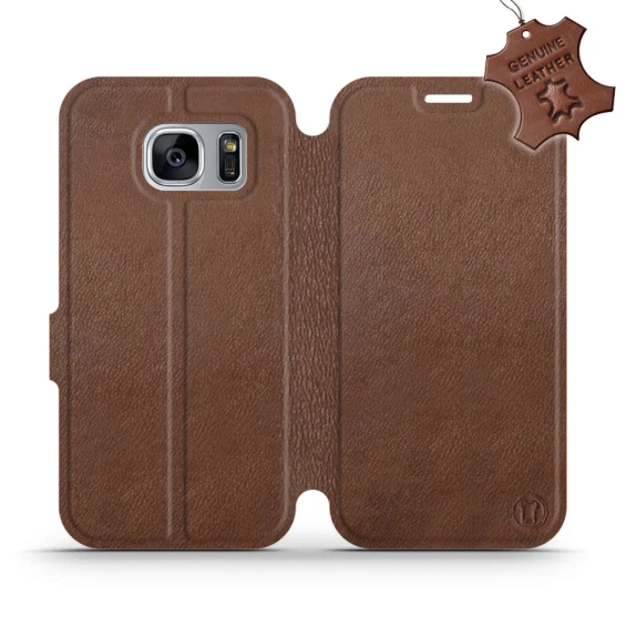 Hülle für Samsung Galaxy S7 Edge - Farbe Brown Leather