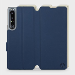 Hülle für Sony Xperia 1 IV - Farbe Marineblau mit Platin