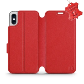 Hülle für Apple iPhone X - Farbe Red Leather