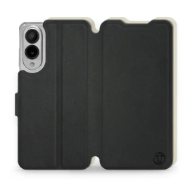 Hülle für Samsung Galaxy S25 Edge - Farbe Schwarz mit Platin