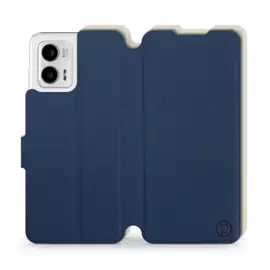 Hülle für Motorola Moto G73 5G - Farbe Marineblau mit Platin