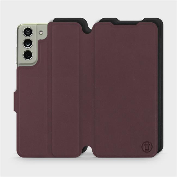 Hülle für Samsung Galaxy S21 FE - Farbe Burgund mit Schwarz