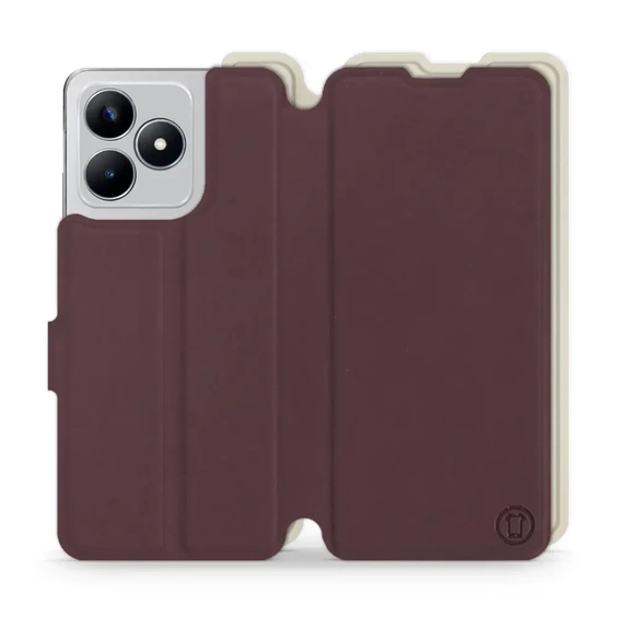 Hülle für Realme C53 - Farbe Burgund mit Platin