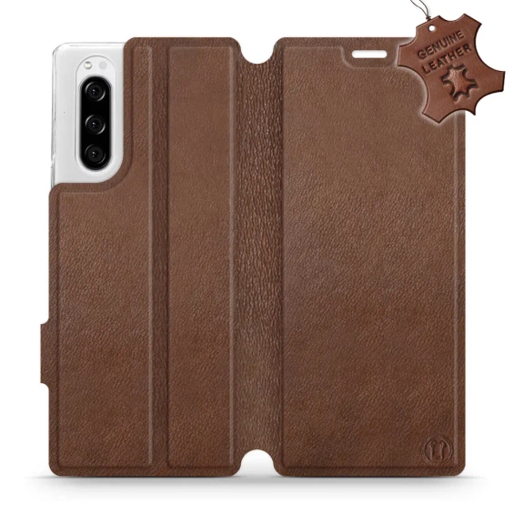 Hülle für Sony Xperia 5 - Farbe Brown Leather