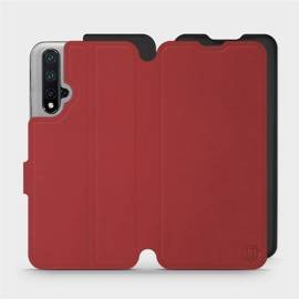 Hülle für Huawei Honor 20 - Farbe Dunkelrot mit Schwarz