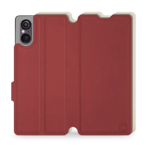 Hülle für Sony Xperia 5 V - Farbe Dunkelrot mit Platin