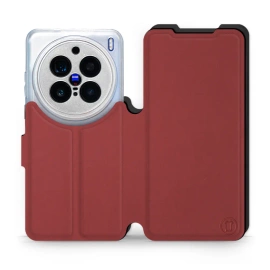 Hülle für Vivo X200 Pro 5G - Farbe Dunkelrot mit Schwarz