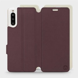 Hülle für Sony Xperia 10 II - Farbe Burgund mit Platin