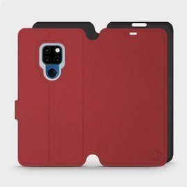 Hülle für Huawei Mate 20 - Farbe Dunkelrot mit Schwarz