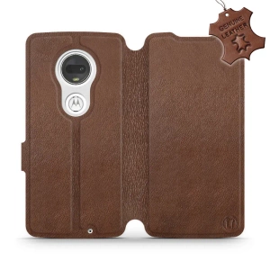 Hülle für Motorola Moto G7 Plus - Farbe Brown Leather