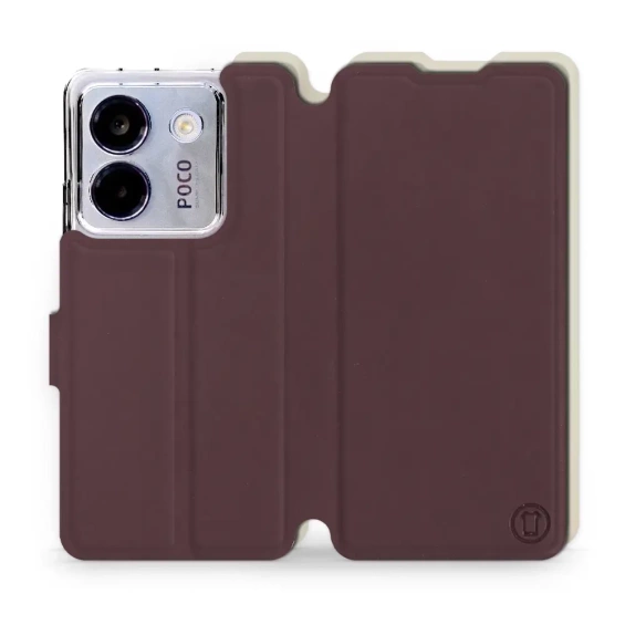 Hülle für Xiaomi POCO M7 Pro 5G - Farbe Burgund mit Platin