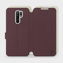 Hülle für Xiaomi Redmi 9 - Farbe Burgund mit Platin