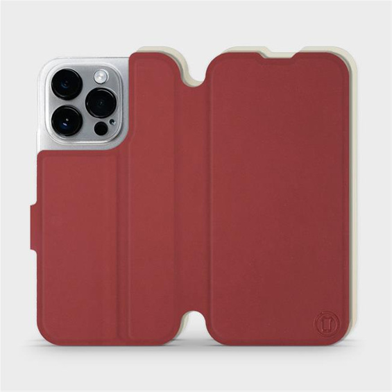 Hülle für Apple iPhone 14 Pro - Farbe Dunkelrot mit Platin