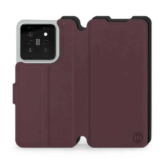 Hülle für Xiaomi 14 - Farbe Burgund mit Schwarz