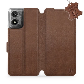 Hülle für Motorola Moto E14 - Farbe Brown Leather