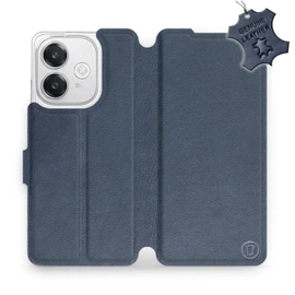 Hülle für OPPO A40 - Farbe Blue Leather