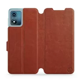 Hülle für Motorola Moto E13 - Farbe Brown&Orange