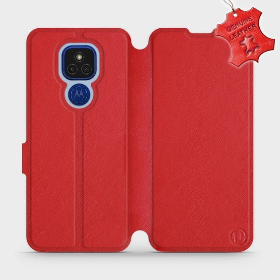 Hülle für Motorola Moto E7 Plus - Farbe Red Leather