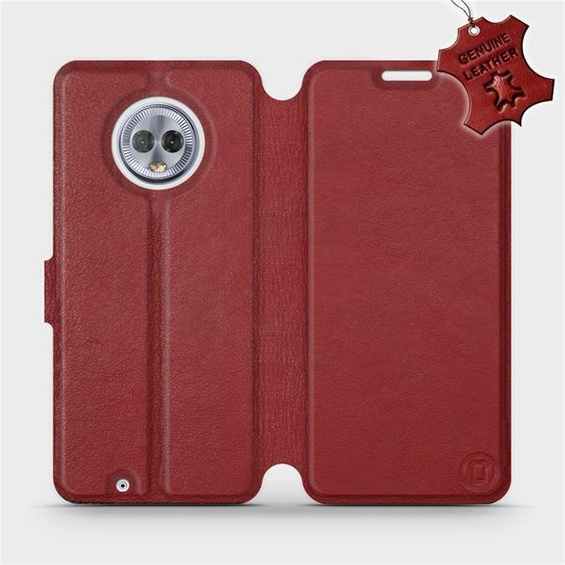 Hülle für Motorola Moto G6 - Farbe Dark Red Leather