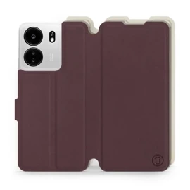 Hülle für Xiaomi POCO C65 - Farbe Burgund mit Platin