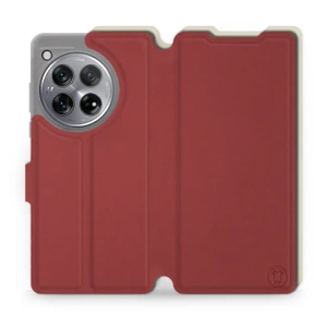 Hülle für OnePlus 12R - Farbe Dunkelrot mit Platin