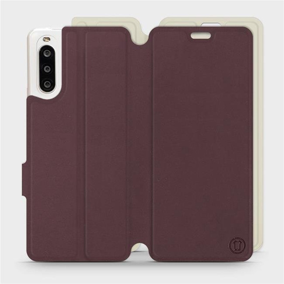 Hülle für Sony Xperia 10 II - Farbe Burgund mit Platin