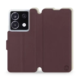 Hülle für Xiaomi POCO X6 - Farbe Burgund mit Platin