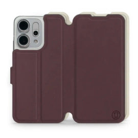 Hülle für OPPO Reno 14 5G - Farbe Burgund mit Platin