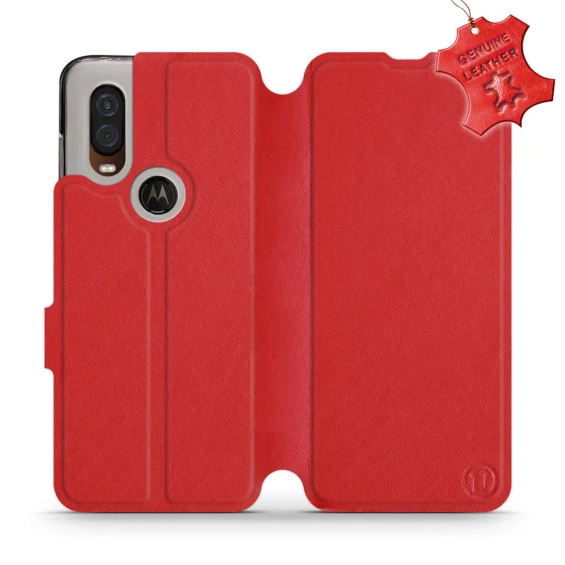 Hülle für Motorola One Vision - Farbe Red Leather