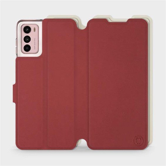 Hülle für Motorola Moto G42 - Farbe Dunkelrot mit Platin