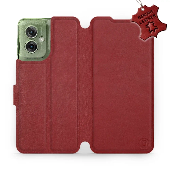 Hülle für Motorola Moto G55 5G - Farbe Dark Red Leather