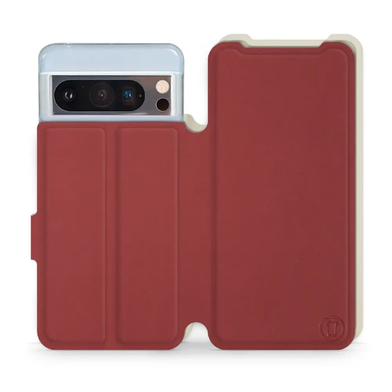 Hülle für Google Pixel 8 Pro - Farbe Dunkelrot mit Platin
