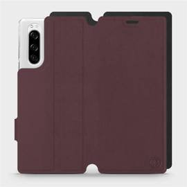 Hülle für Sony Xperia 5 - Farbe Burgund mit Schwarz