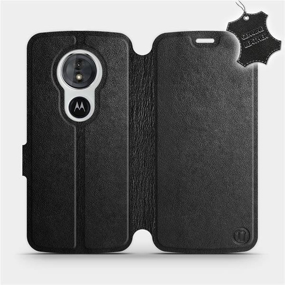 Hülle für Motorola Moto G6 Play - Farbe Black Leather