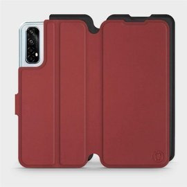 Hülle für Realme 7 - Farbe Dunkelrot mit Schwarz