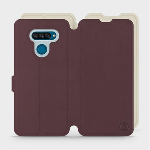 Hülle für LG K50S - Farbe Burgund mit Platin